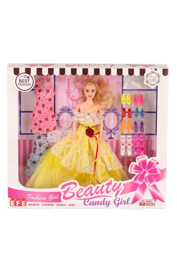 207 Ayakkabı Setli Candy Girl Bebek -efe Toys