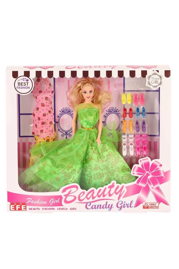 207 Ayakkabı Setli Candy Girl Bebek -efe Toys