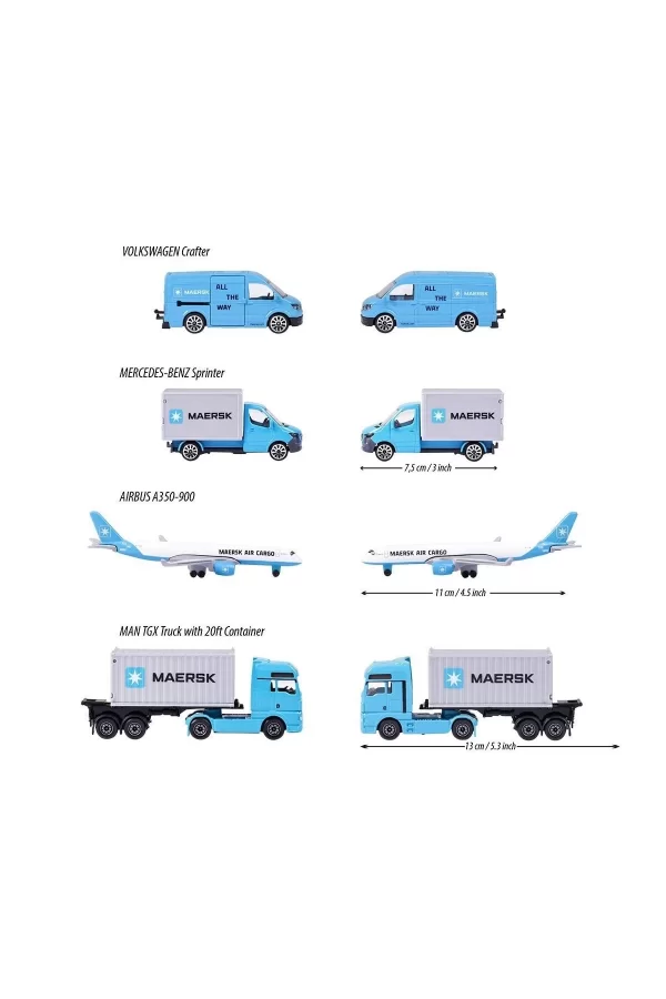 212057290 Majorette Maersk Lojistik Arabaları 4 Parça -simba