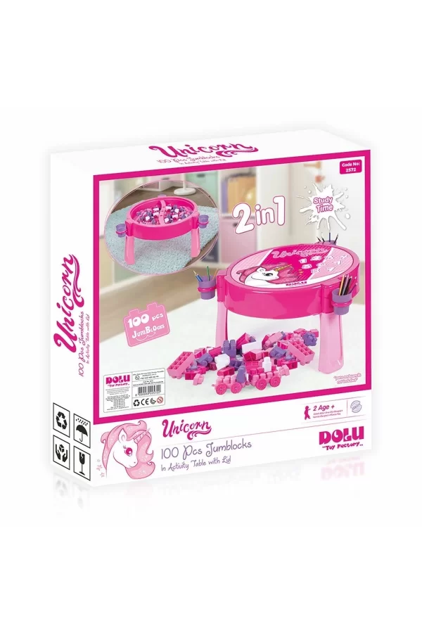 2572 Unıcorn 100 Pcs Bloklu Aktıvıte Masası Montaj