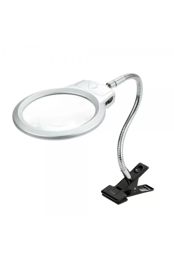 2.5x130 Mm 5x24 Mm Led Aydınlatmalı Büyüteç,masa Üstü Metal Hortum Mandallımg15124c