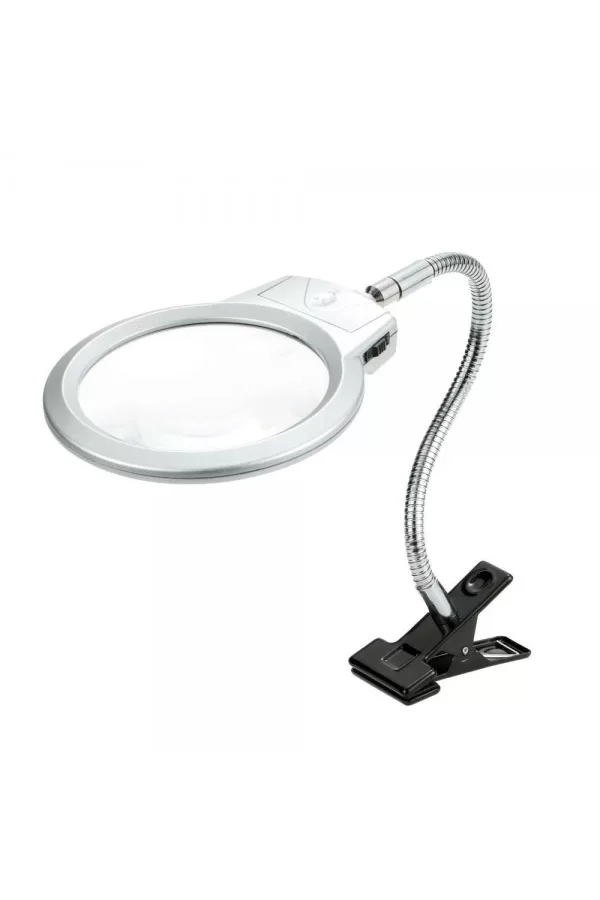 2.5x130 Mm 5x24 Mm Led Aydınlatmalı Büyüteç,masa Üstü Metal Hortum Mandallımg15124c