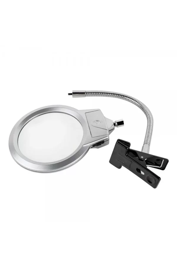 2.5x130 Mm 5x24 Mm Led Aydınlatmalı Büyüteç,masa Üstü Metal Hortum Mandallımg15124c