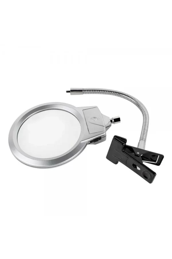 2.5x130 Mm 5x24 Mm Led Aydınlatmalı Büyüteç,masa Üstü Metal Hortum Mandallımg15124c