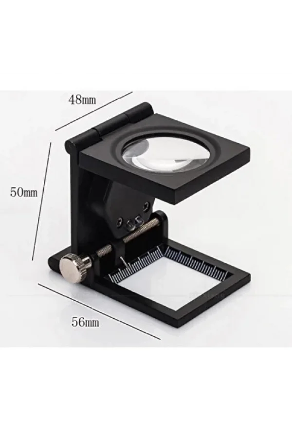 28x28 Mm Katlanır Sayaçlı Metal Lüp, 2 Led Işıklı Büyüteç Tekstil Th9005a