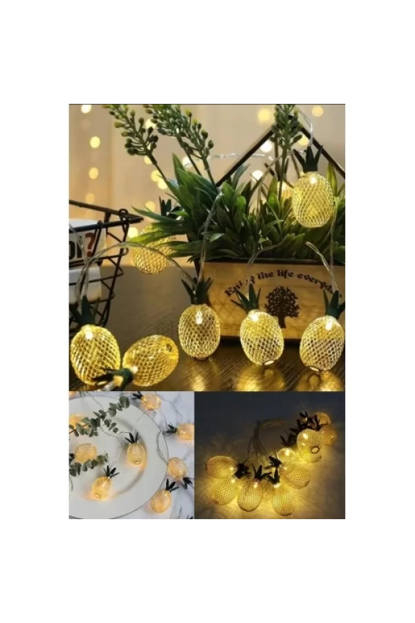 2m 10 Led Pilli 2 Kademeli Ananas Led Işık