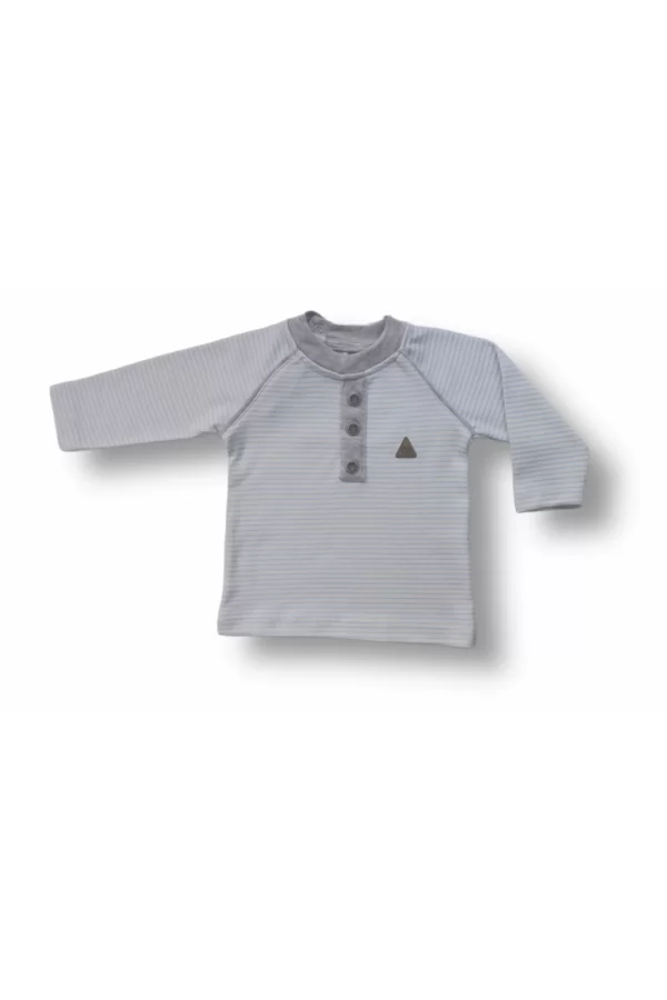 Luz&Pos 3-6 6-9 9-12 Ay Melanjlı Uzun Kollu Sweatli 2li Erkek Bebek Takımı Mavi