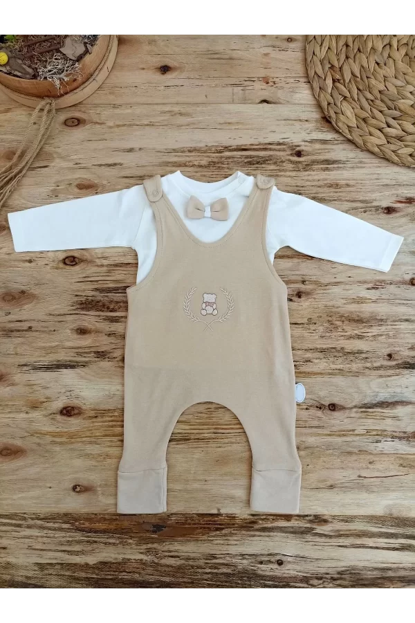 Luz&Pos 3-6 6-9 9-12 Ay Oyuncaklı Altınbaşak 5li Kız Erkek Bebek Takımı Vizon