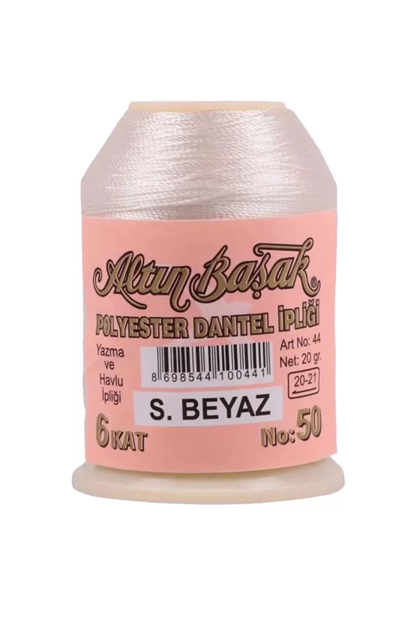 3 Adet Altınbaşak Oya ve Dantel İpi 20 gr - Royaleks - No: Ş.BEYAZ