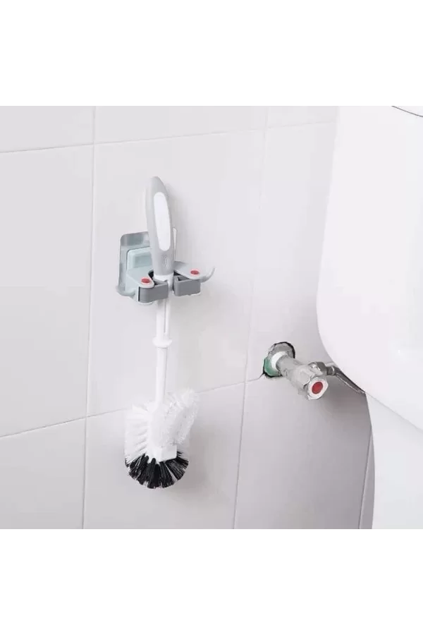 3 Adet Askılı Yapışkanlı Sap Tutucu Banyo Düzenleyici Askı  Mop Paspas Fırça Sapı Tutucu