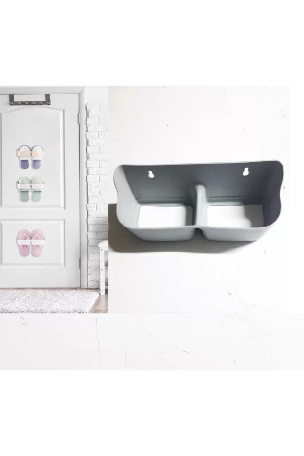 3 Adet Banyo Terlik Tutucu - Kapı Arkası Pratik Raf - Terlik Tutucu