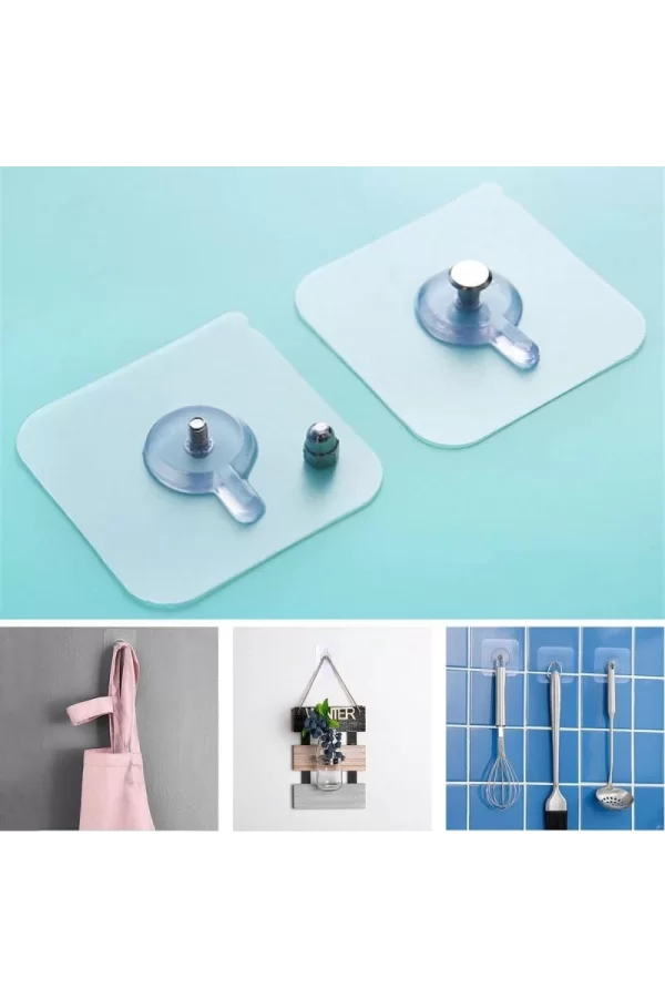 3 Lü Yapışkanlı Mutfak Banyo Raf Tutucu Askı Pin Çerçeve Çok Amaçlı Askısı