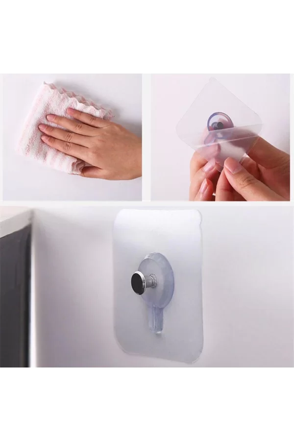3 Lü Yapışkanlı Mutfak Banyo Raf Tutucu Askı Pin Çerçeve Çok Amaçlı Askısı