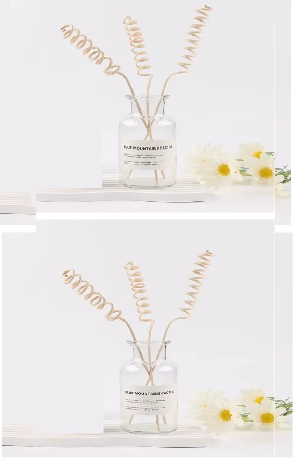 3 Tek Adet 3 Model Aromaterapi Koku Dağıtıcı Rattan Şişe Ahşap Difüzör Çubuk (spiral-yaprak-dalgalı)