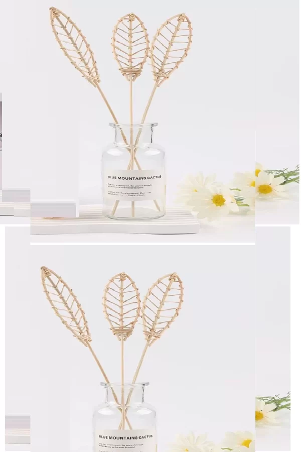3 Tek Adet 3 Model Aromaterapi Koku Dağıtıcı Rattan Şişe Ahşap Difüzör Çubuk (spiral-yaprak-dalgalı)