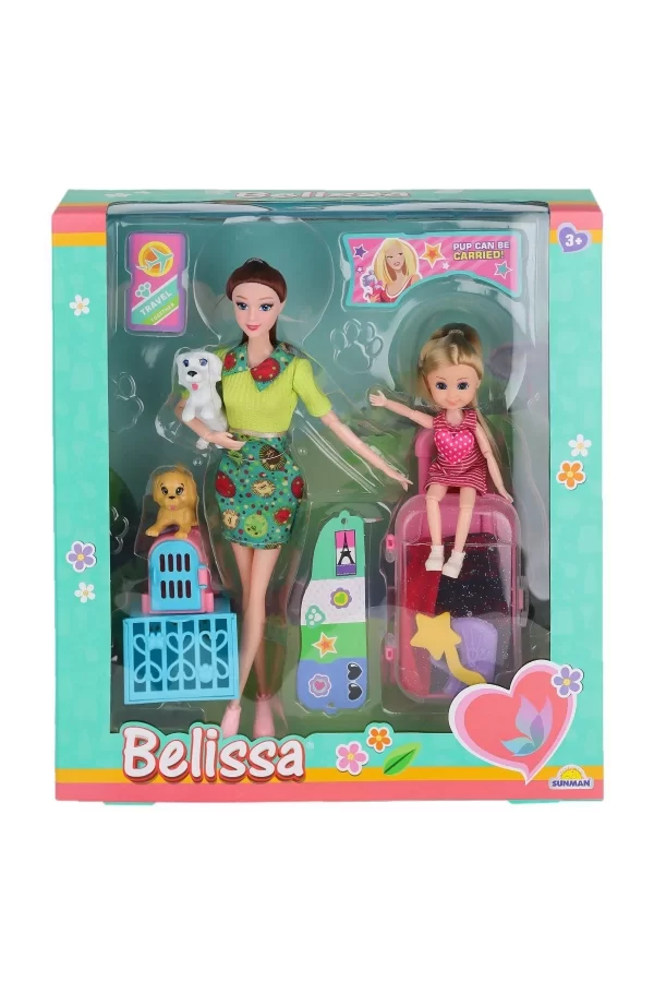 3046 Sun-rst-sıs-mnk Bbk Set Belıssa Ve Annesi Yolculuk Zamanı 30cm