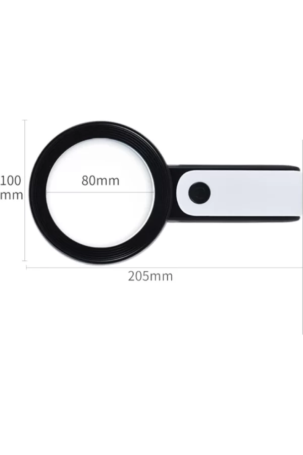 30x 12ışıklı Büyüteç Taşınabilir Çıft Katmanlı Optik Cam Okuma Büyüteç 229018