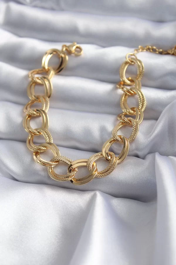 316L Çelik Gold Renk Samanyolu Model Kadın Bileklik