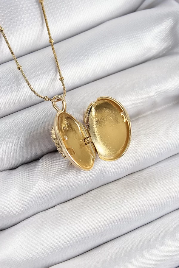 316L Çelik Zincir Açılabilir Anka Kuşu Model Zirkon Taşlı Gold Renk Kadın Kolye