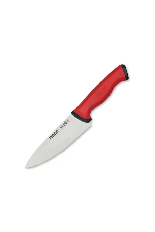 34159 Duo Şef Bıçağı 16 Cm - Kırmızı Kaymaz Sap