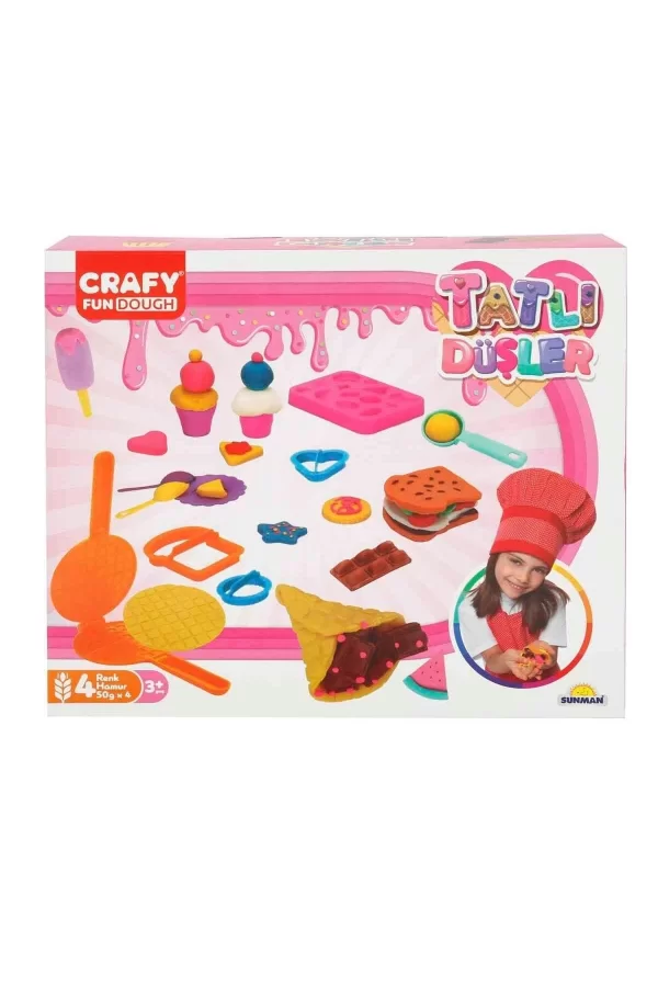 3493 Crafy Tatlı Düşler Oyun Hamuru Seti 200 G 22 Parça -sunman