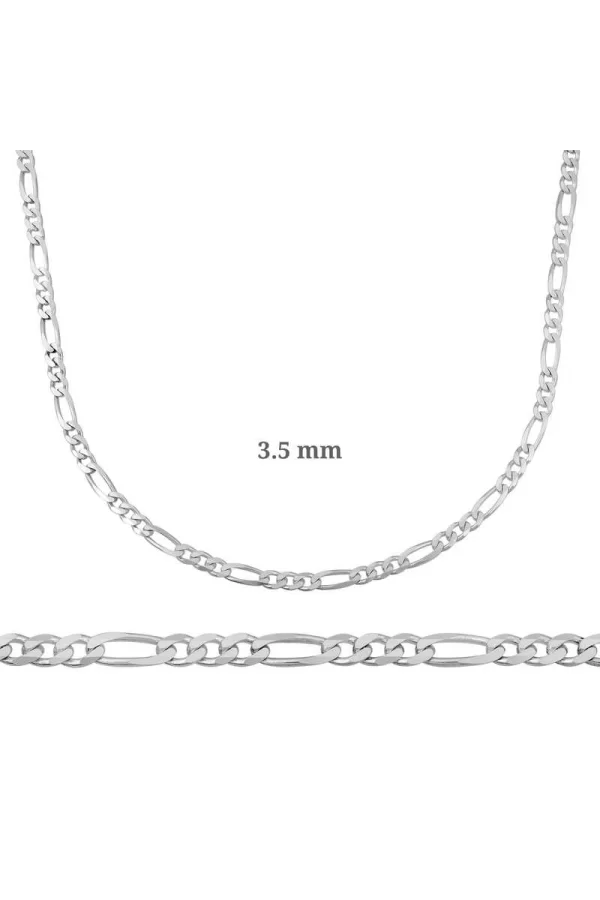 Luz&Pos 3.5 Mm Gümüş Figaro Zincir - 100 Mikron