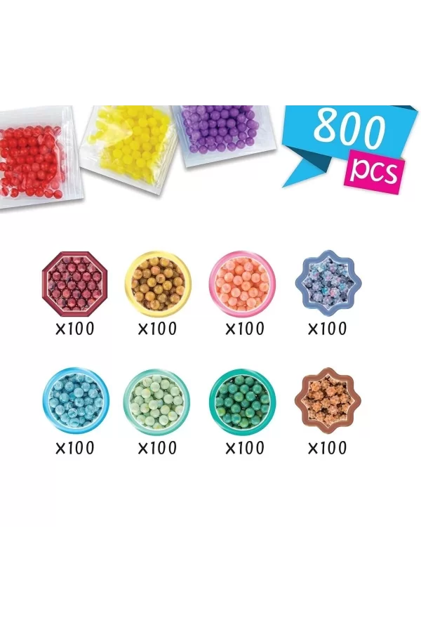 35089 Aquabeads Suluboya Renkleri Yedek Boncuk Pakedi- 800 Parça +4 Yaş