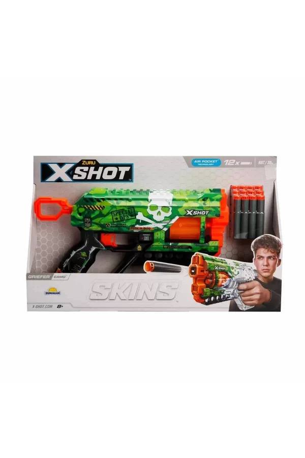 36561 X-shot Skins Griefer 12 Mermili Sünger Dart Atan Silah 32 Cm