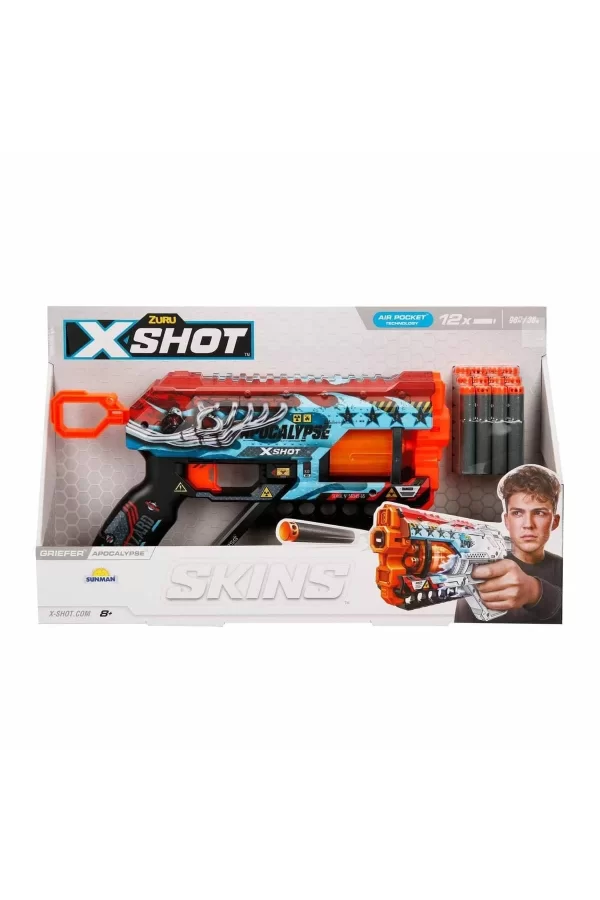 36561 X-shot Skins Griefer 12 Mermili Sünger Dart Atan Silah 32 Cm