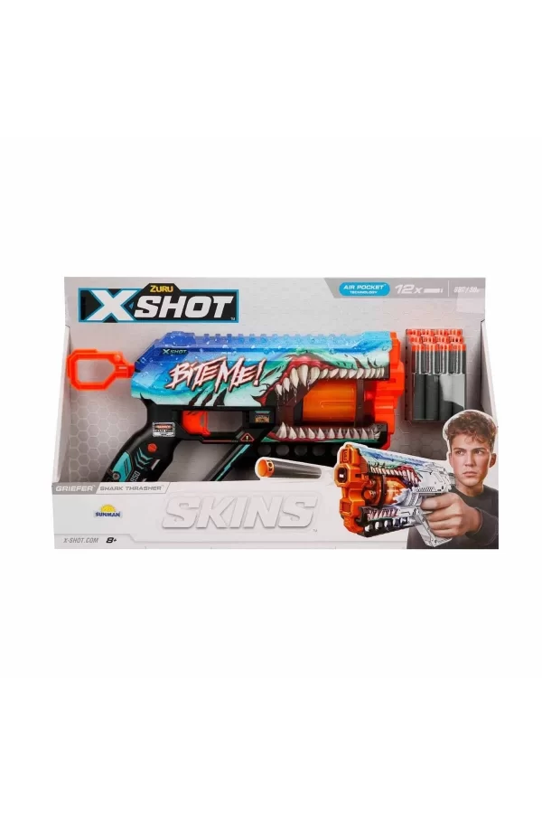 36561 X-shot Skins Griefer 12 Mermili Sünger Dart Atan Silah 32 Cm