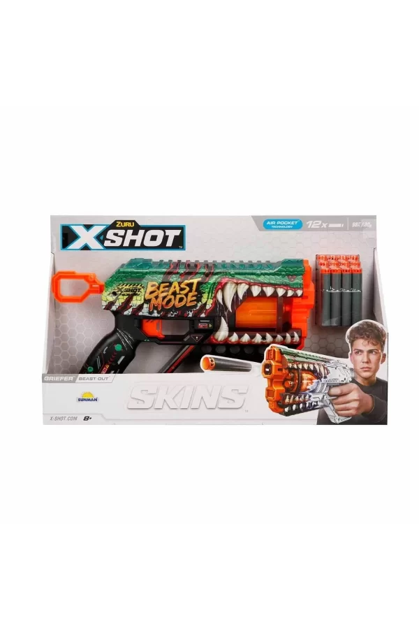 36561 X-shot Skins Griefer 12 Mermili Sünger Dart Atan Silah 32 Cm