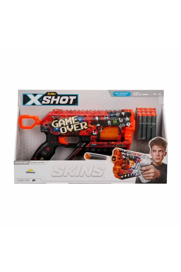 36561 X-shot Skins Griefer 12 Mermili Sünger Dart Atan Silah 32 Cm