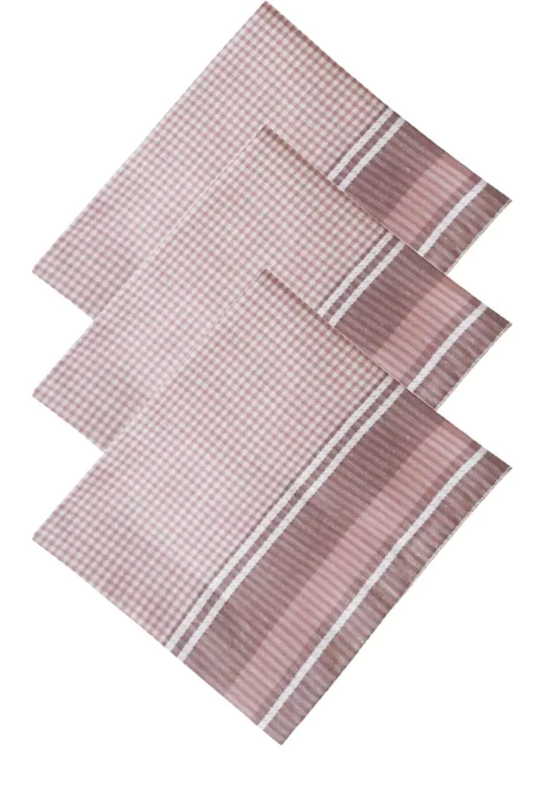 3’lü Özel Paket Premium Erkek Mendil Seti  &#37;100 Pamuk 42x42 cm Kahve