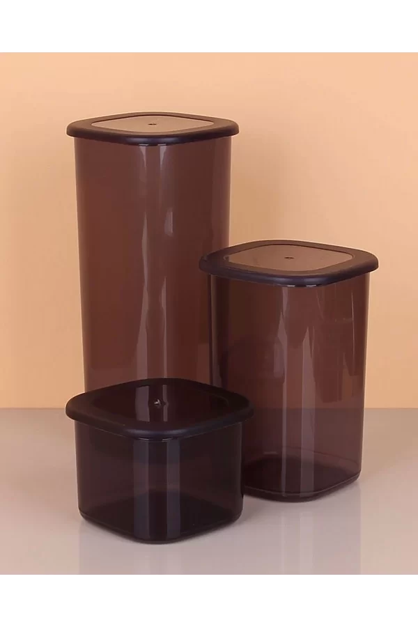 3lü Saklama Kabı - 1750-1200-550ml Koyu Şeffaf