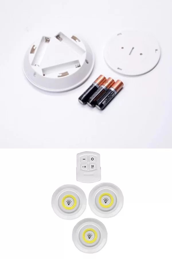 3lü Uzaktan Kumandalı Yapışkanlı Kablosuz Led Spot Lambalar