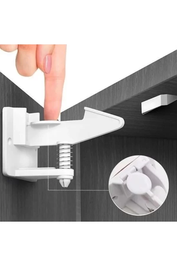 4 Adet - Bebek Çocuk Güvenliği Korumalı Yapışkan Çekmece Ve Dolap İçin Tutucu Gizli Güvenlik Kilidi
