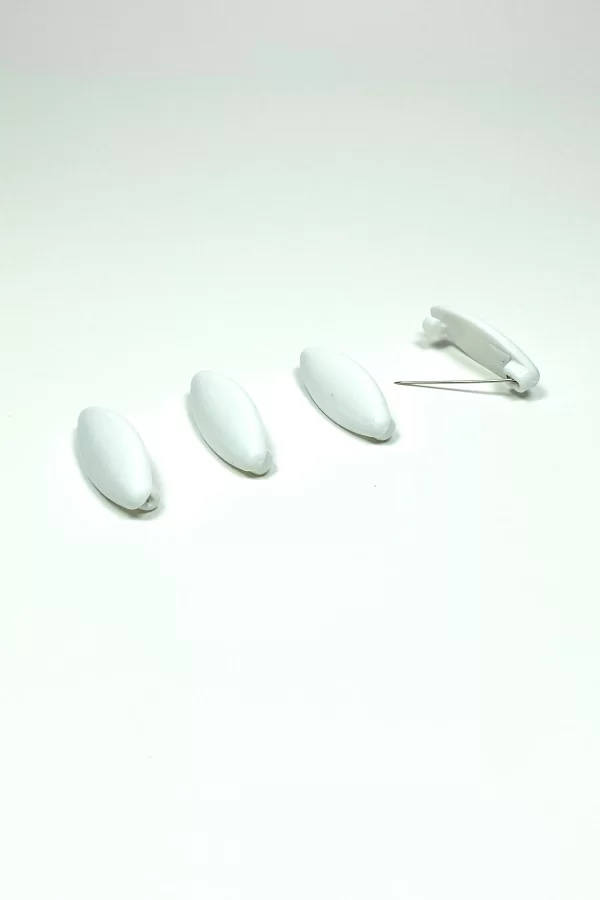 4 Adet Plastik Çengelli Eşarp Ve Şal İğnesi Beyaz 4 cm