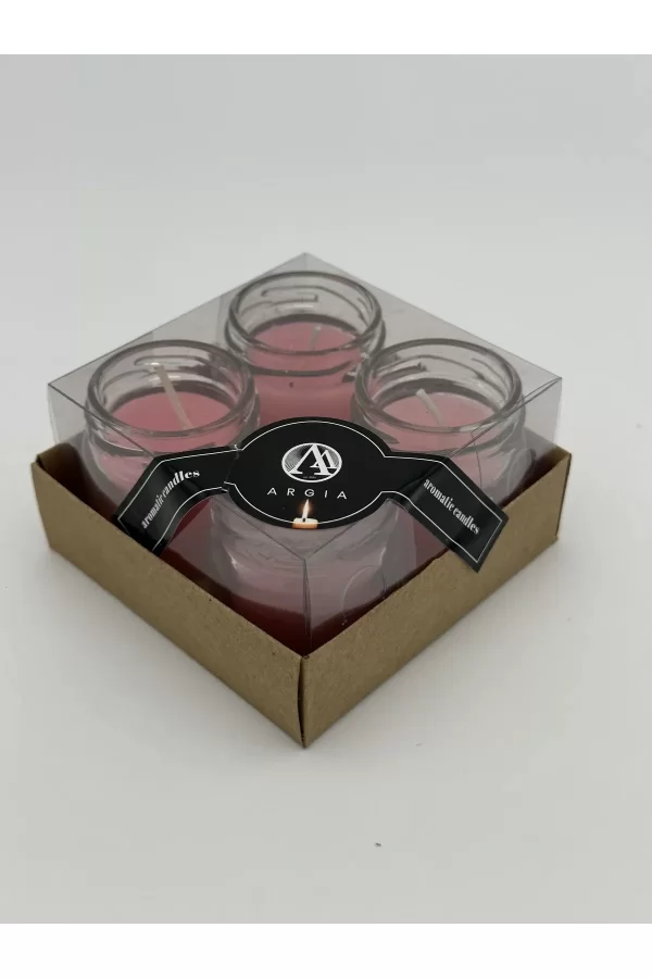 4lü Set Çiçek Kokulu Mini Kavanoz Mum Royaleks-A1012