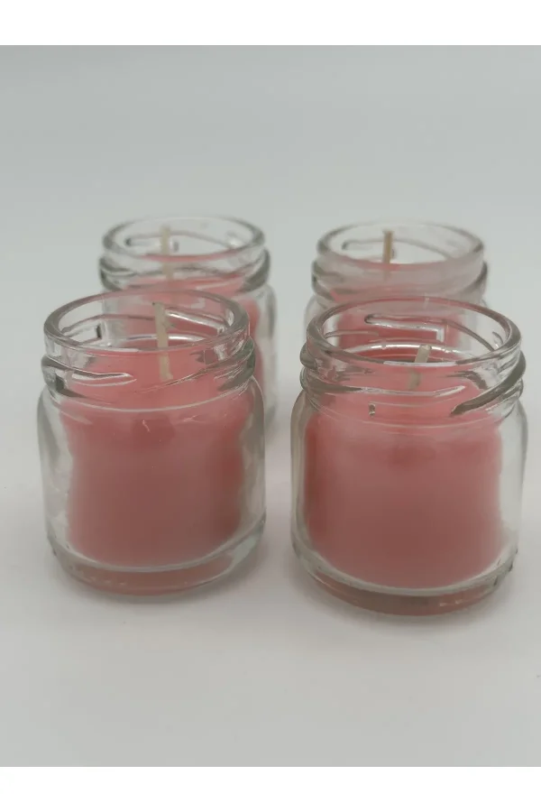 4lü Set Çiçek Kokulu Mini Kavanoz Mum Royaleks-A1012