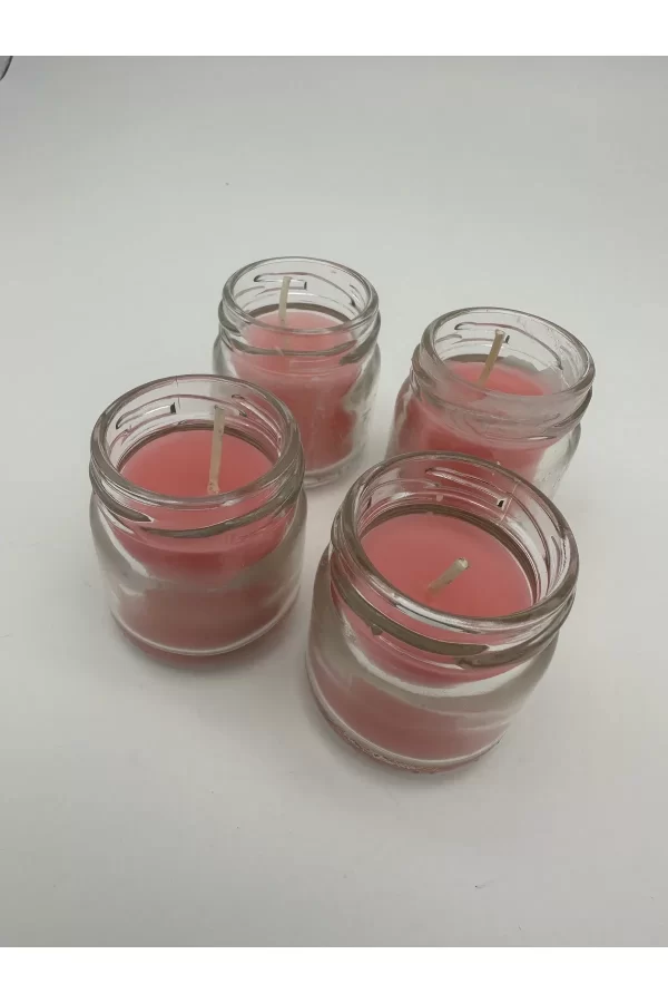 4lü Set Çiçek Kokulu Mini Kavanoz Mum Royaleks-A1012