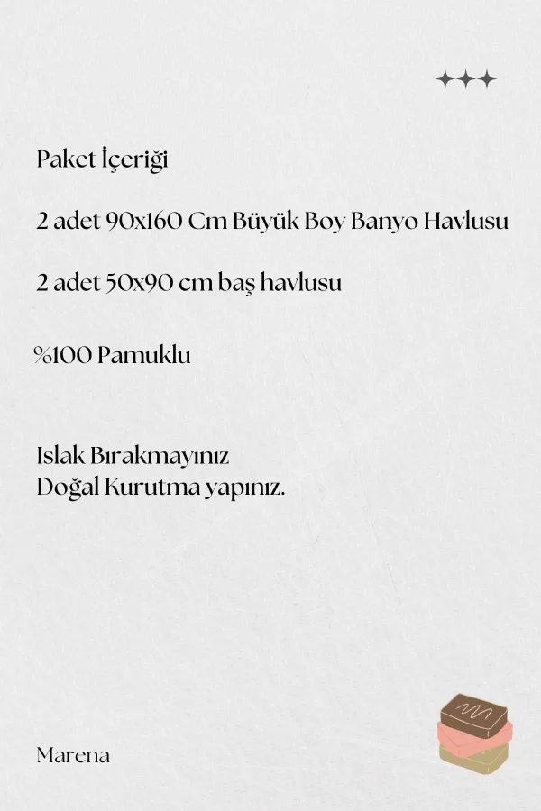 4 Parça Büyük Boy Banyo Havlu Takımı &#37;100 Pamuklu Marena Antrasit Mürdüm