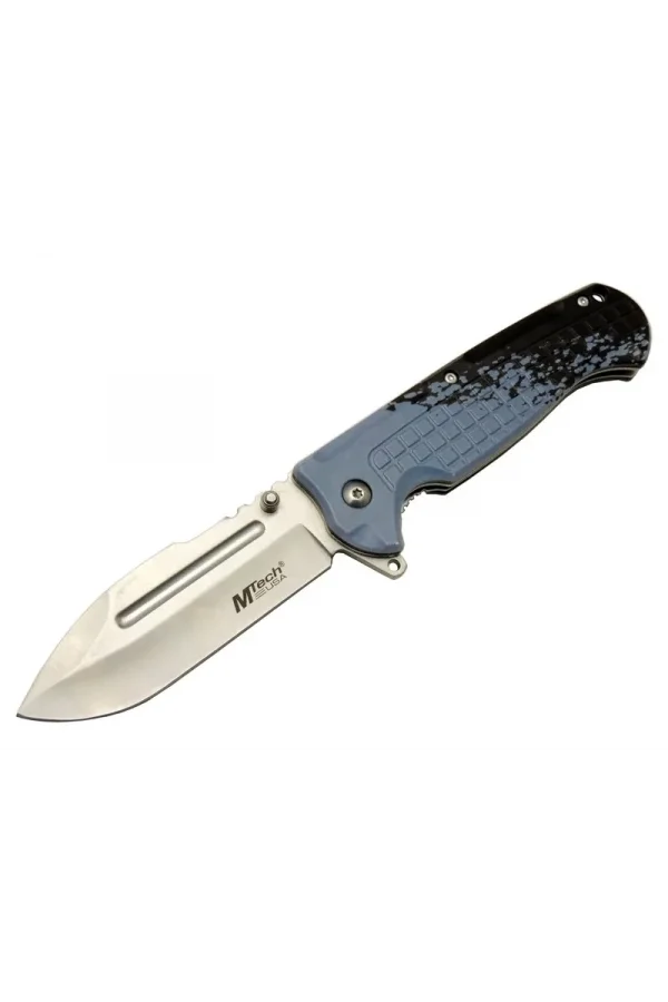4281 Mavi Kamp Çakı 21cm - Yarı Otomatik, Kemerlikli, Oluklu