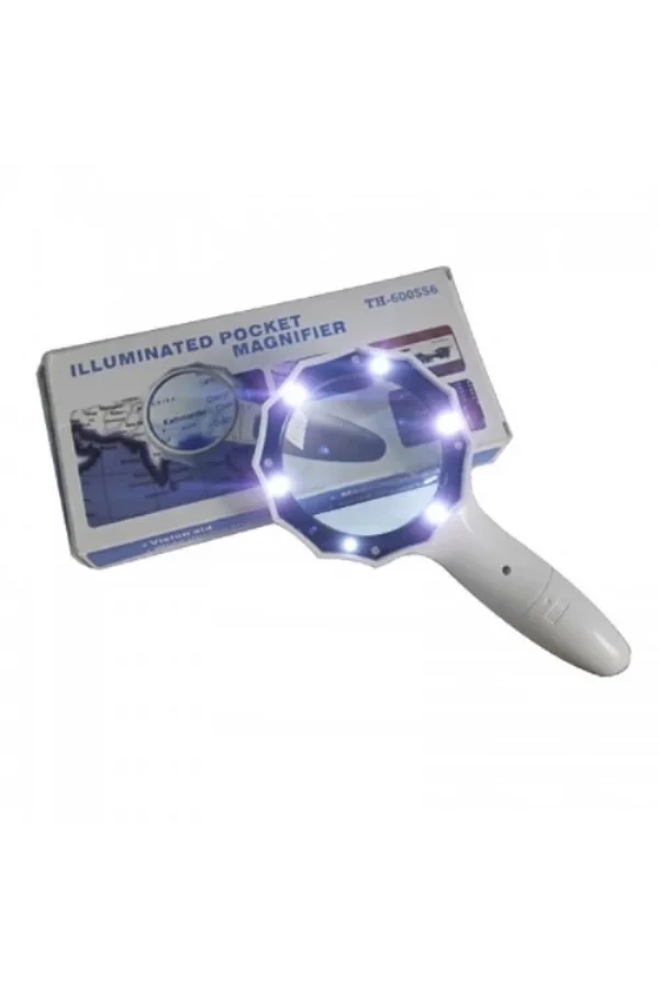 4x 6 Led Işık Aydınlatma 75mm Optik Lens El Büyüteç