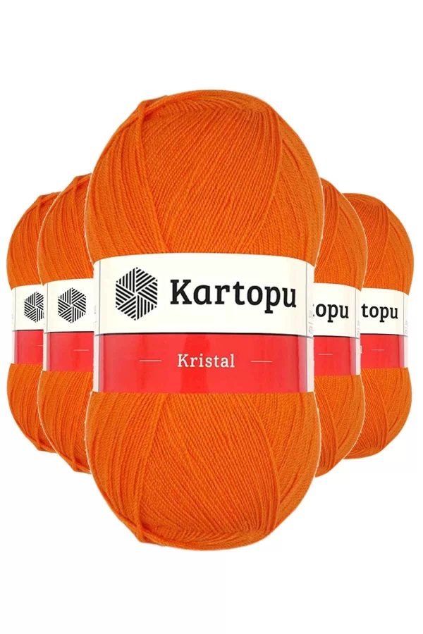 5 Adet Kristal Çift Katlı El Örgü Lif İpi Turuncu K210