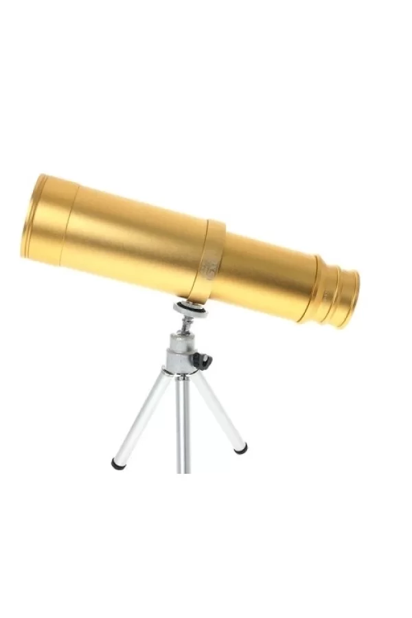 50x50 Panda Metal Gövde Tek Gözle Büyük Mercek Korsan Dürbün Gold