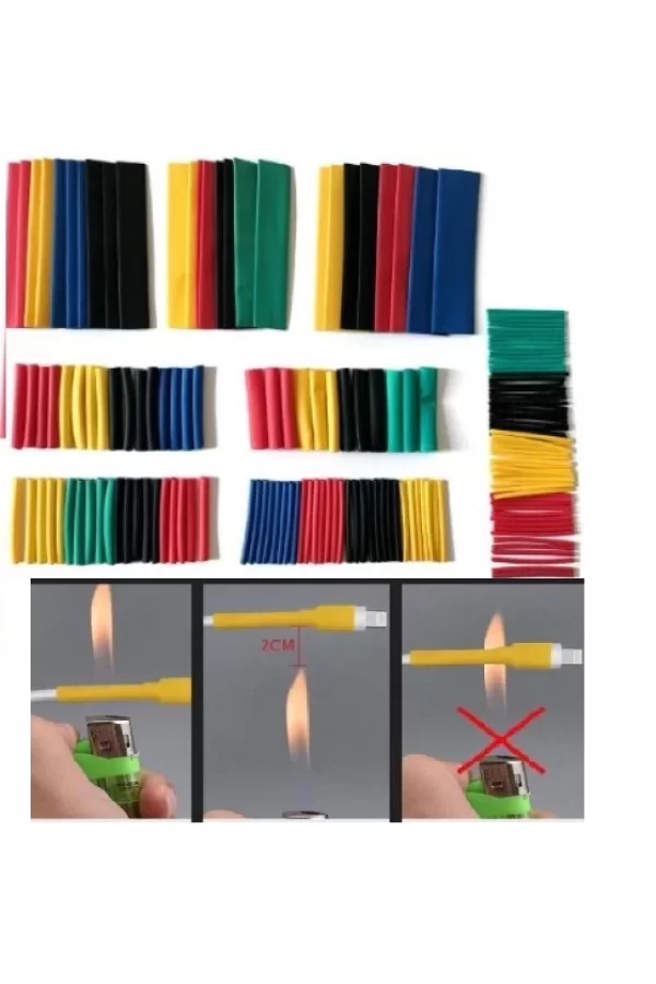 560 Parça Makaron Seti  Özel Kapaklı Kutulu Kablo Birleştirme Koruyucu Sıcaklıkla Daralan Makaron Set