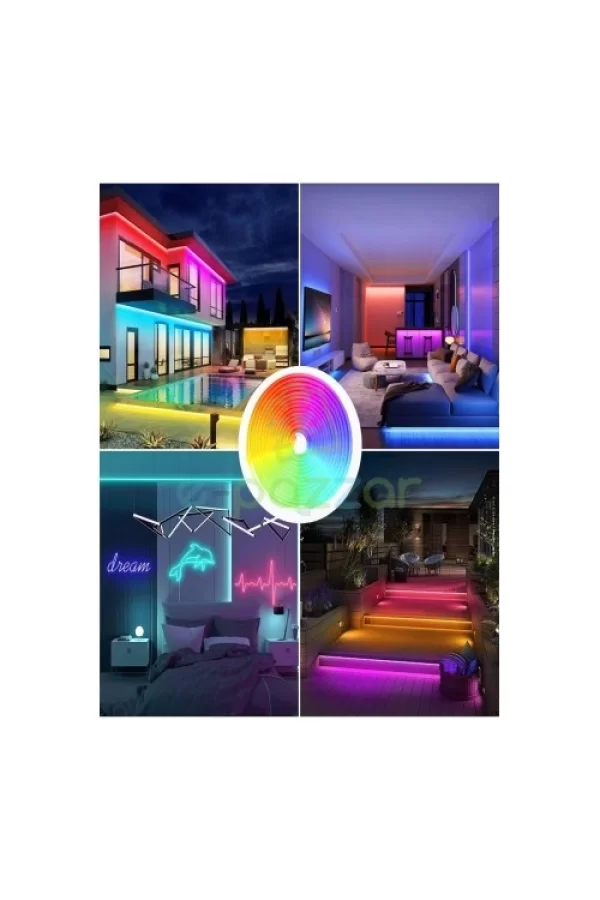5m 16 Renk 4 Fonksiyonlu Esnek Şerit Neon Led