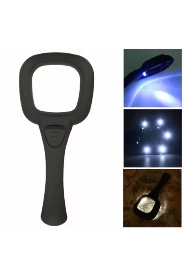 6 Ledli Ve Mor Işıklı Büyüteç 60mm