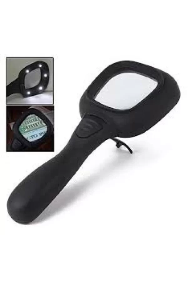 6 Ledli Ve Mor Işıklı Büyüteç 60mm