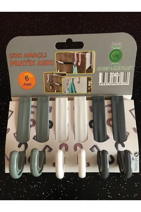 6lı Çok Amaçlı Pratik Askı Sert Plastik Royaleks-GMP-799-OP-8
